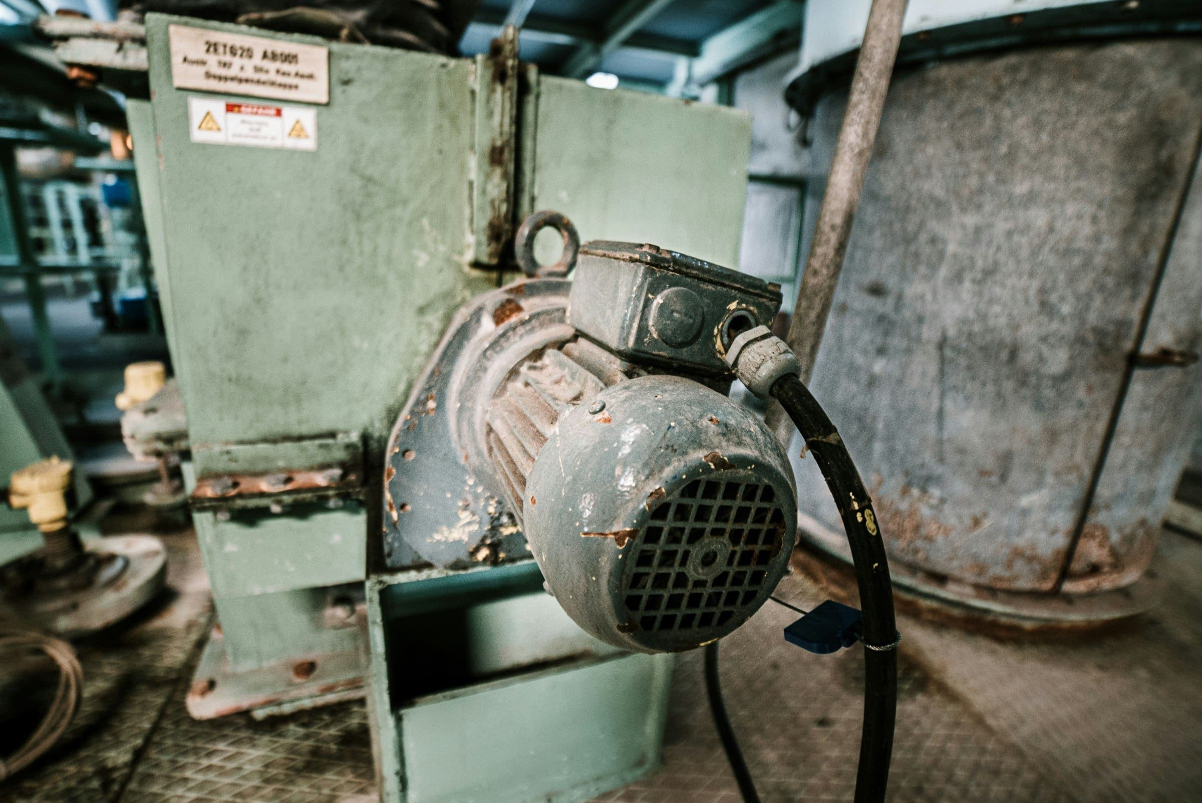 An old grey electric motor