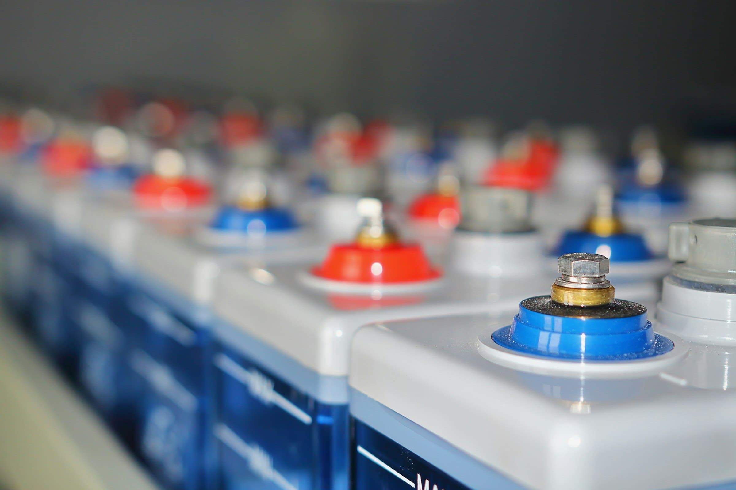 Rows of lead-acid batteries Rows of lead-acid batteries